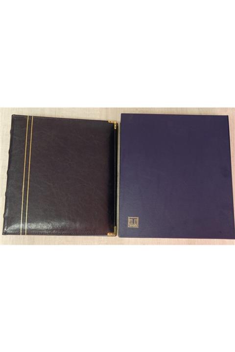 Koleksiyon Market  Teksöz Kasetli Albüm Kağıt Para - Madeni Para - Fdc -kartpostal Için - Lacivert