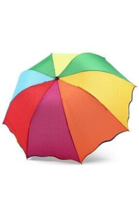 alişverişhome Gökkuşağı Üzeri Puantiyeli Şemsiye Unisex