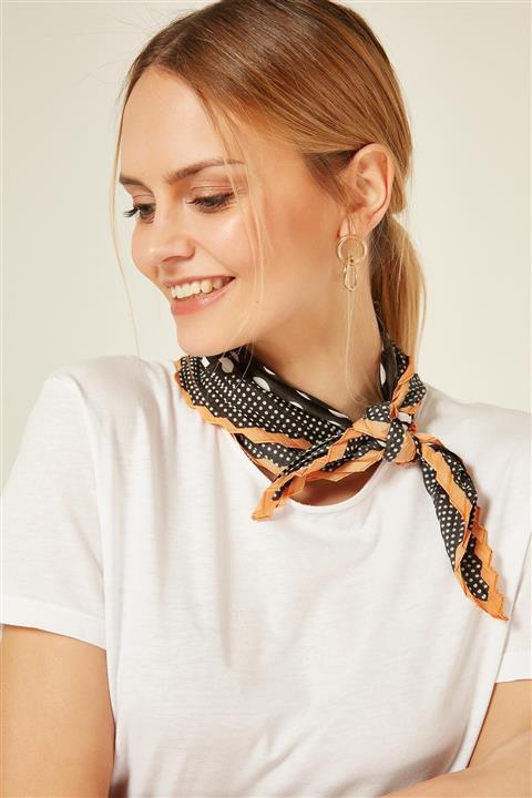 FELLMENS 11816-1 Puantiyeli Piliseli Siyah Fular