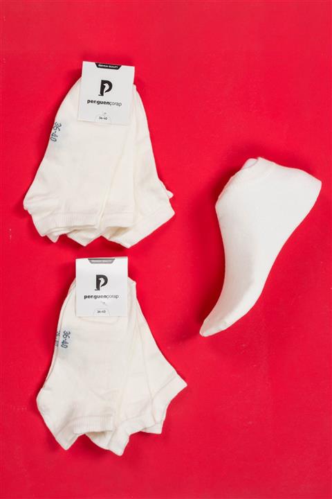 penguençorap 6'lı Kadın Krem Yüksek Kalite Pamuklu Patik Çorap