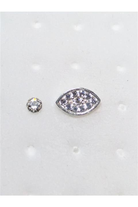 Si&Si Accessories 925 Ayar Gümüş 2 Adet Zirkon Taşlı Hızma Set 11