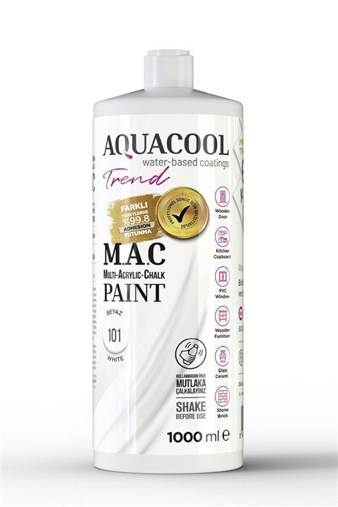 Aquacool Trend M.a.c Su Bazlı Akrilik Hobi Boyası 101 Beyaz 1000 Ml