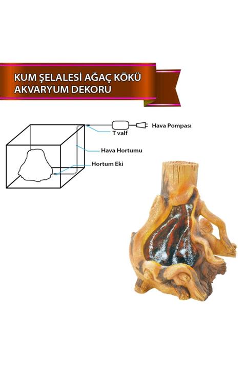 Dophin Kum Şelalesi Ağaç Kökü Akvaryum Dekoru