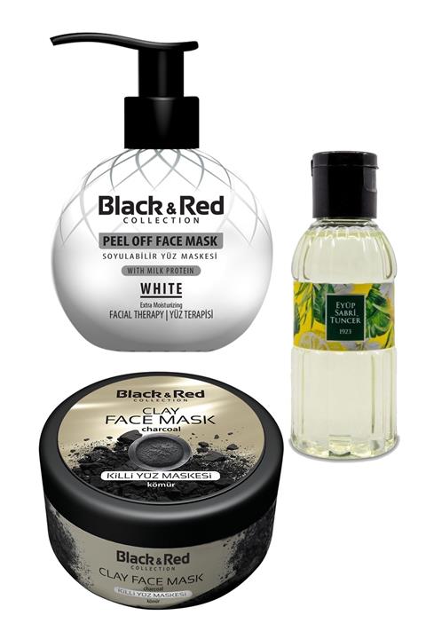 Black Red Black & Red Soyulabilir Beyaz Yüz Maskesi 250 ml+Killi Yüz Maskesi Kömür Özlü 400gr