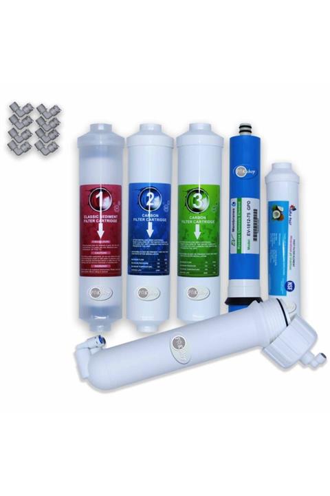 Aqua Clean Tezgah Altı Waterbox Su Arıtma Cihazlarına Uyumlu 5'li Filtre Takımı - 2.5''