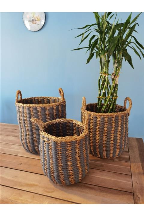 Balcony Flower Bohem 3 Lü Sepet Set