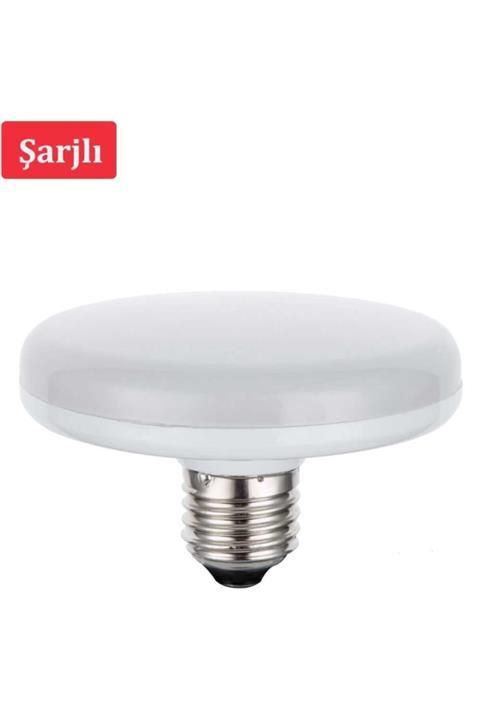 Life 12w E27 Duylu Ledli Şarjlı Ufo Ampul Beyaz Işık 6500k 5 Saate Kadar Şarj Ömrü