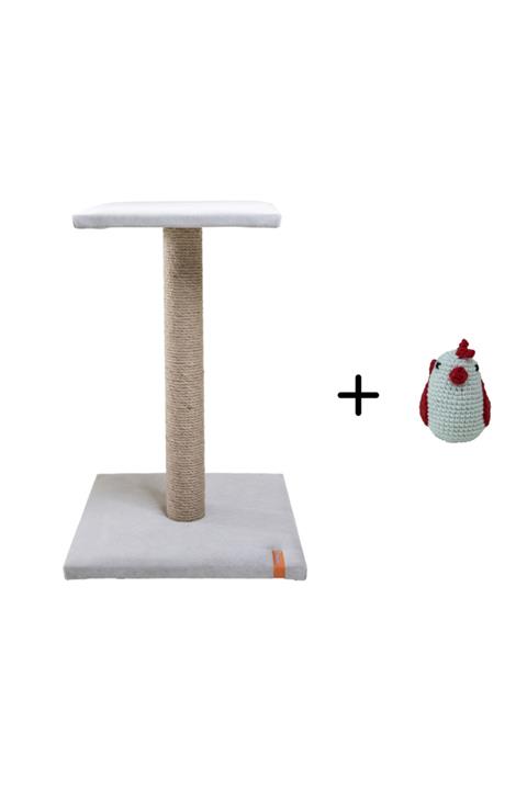 PUGALO Catnipli Platform Tırmalama Tahtası + El Örgüsü Catnipli Kedi Oyuncağı Tavuk