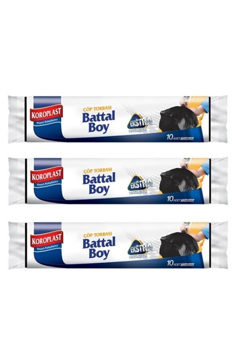 Koroplast Ekstra Güçlü 10lu Battal Boy Çöp Torbası X 3 Paket
