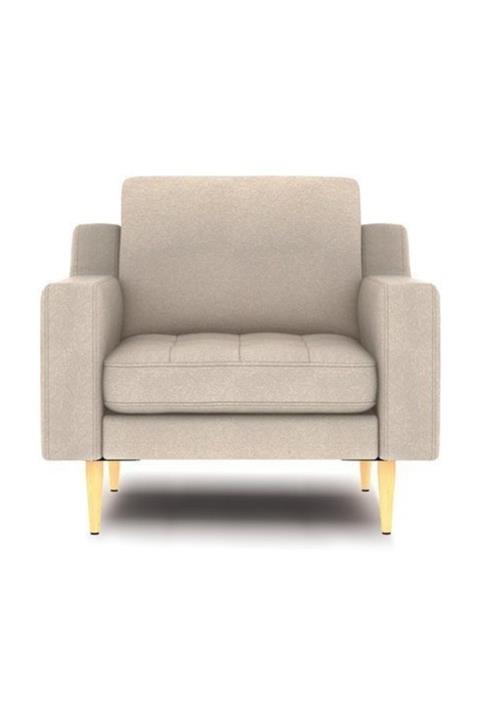 Vivense NORMOD BEJ TEKLİ KOLTUK-Ahşap Meşe Ayak