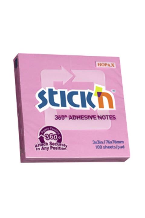 Gıpta Hopax Stickn Yapışkanlı Not Kağıdı 76x76 Mm 360 Pembe 100 Yaprak 12 Li (1 Paket 12 Adet)