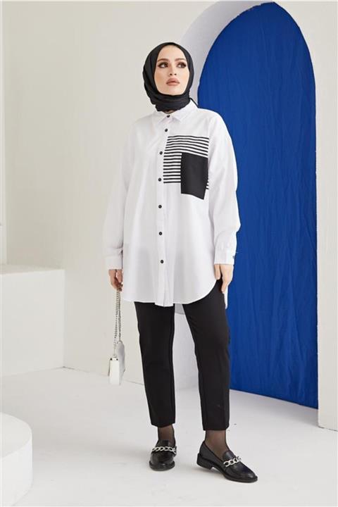 benguen 61409 Çizgi Detaylı Gömlek