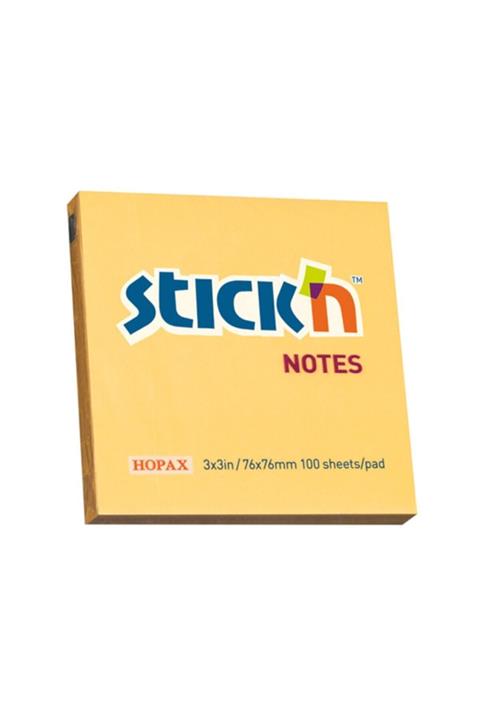 Gıpta Hopax Stickn 21391 Yapışkanlı Not Kağıdı 100 Yaprak 76x76 Mm Pastel Turuncu (12 Koçan)