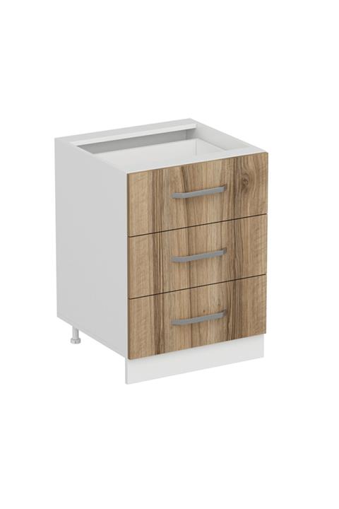 Minar Mutfak Alt Modül 3ç Nray 60cm Dolap Beyaz Dore D1