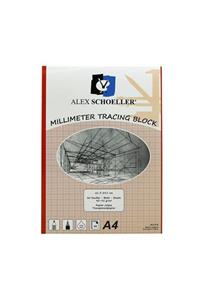 Alex Aydınger Milimetrik Blok 90-95gr. A4 30 Yp. Kırmızı