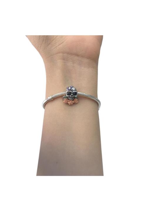 My Story Kadın Zirkon Taşlı Kurukafa Gümüş Charm