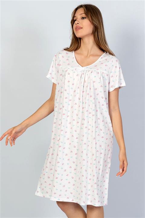 VİENETTA Pamuklu Babaanne Kısa Kol Kısa Gecelik