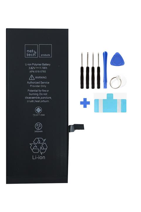 Nettech Iphone 6 Plus Güçlendirilmiş Batarya 3400 Mah Kapasite Tamir Seti Ve Yapışkan Bant Hediye