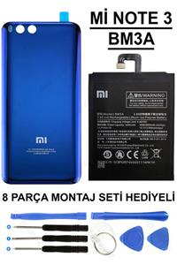 Ceykergsm Xiaomi Mi Note3 Bm3a Batarya Pil + Xiaomi Mi Note 3 Arka Kapak Batarya Pil Kapağı + Tamir Seti Mavi