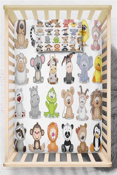 Osso Halı Renkli Sevimli 3d Desenli Lastikli Bebek Çarşaf Takımı 70x140cm