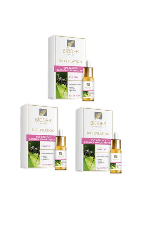Bioder Bio Epilation Tüy Azaltıcı Karınca Yumurtası Yağı 30 ml 3 Adet