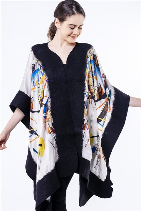 Nomads Felt Kadın Siyah pek Keçe Panço