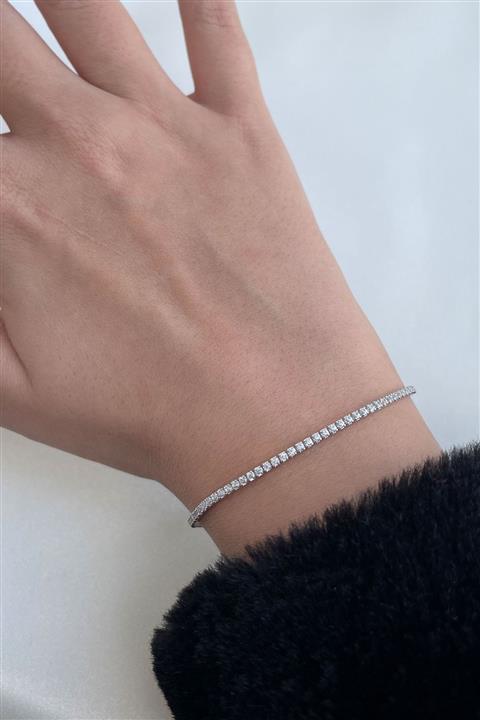 ALYSİLVER Kadın 925 Ayar Gümüş Su Yolu Bileklik