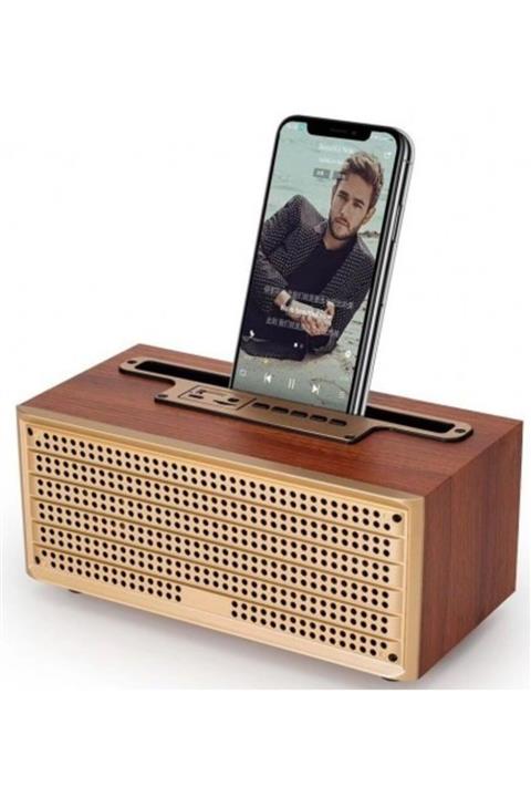 JUNGLEE Nostaljik Radyo Eskitme Tarzı Ahşap Görünüm Bluetooth Hoparlör