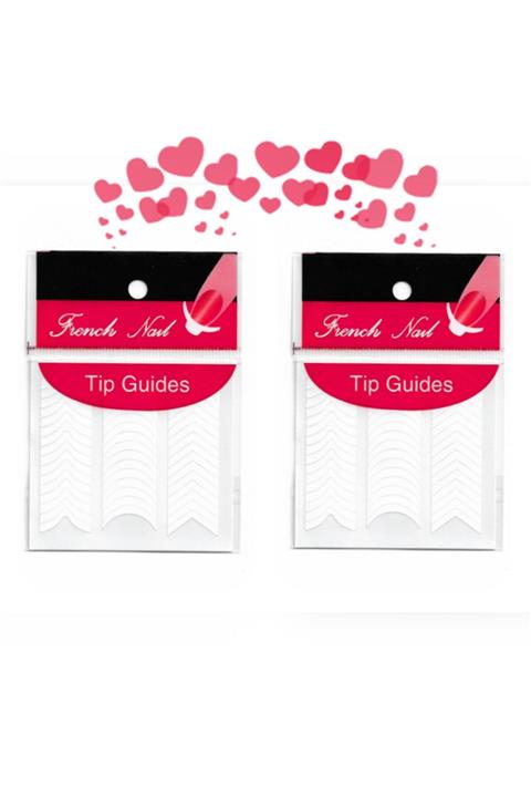 BEAUTY BOX COSMETIC 2 Adet 1. Stil French Tırnak Oje Bandı,french Tırnak Sticker, French Manikür Bandı