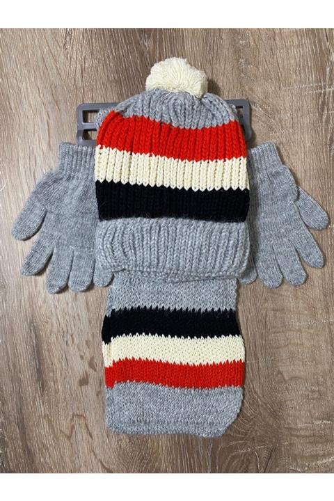 MİNİBERE Çocuk Atkı & Bere & Eldiven Seti