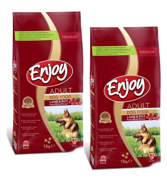Enjoy Kuzu Etli ve Prinçli Yetişkin Köpek Maması 15 kg 2 Adet