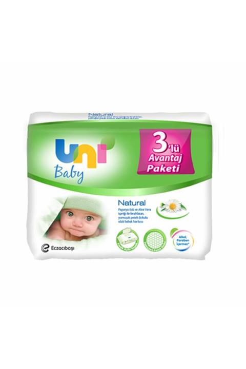 Uni Baby Natural Islak Havlu 3x56 Adet