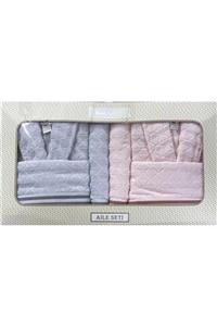 Özdilek Squares Aile Seti Pembe Standart