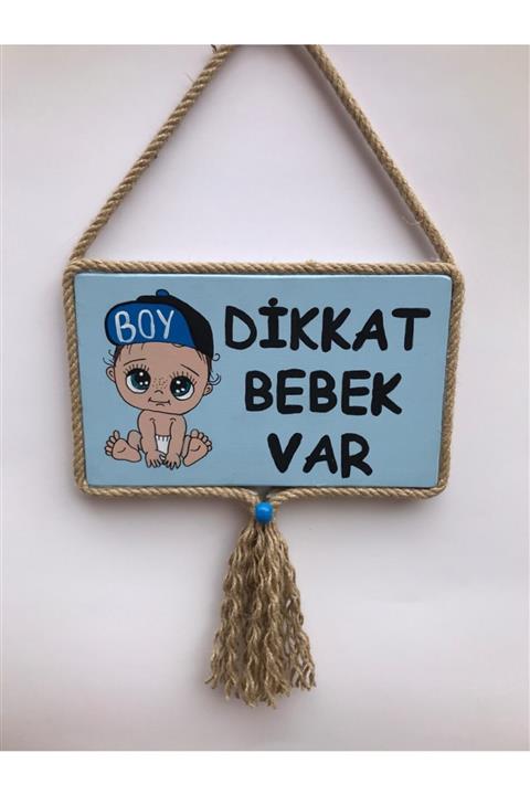 pelny El Boyaması Dikkat Bebek Var Levhası