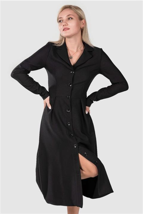 Fashion Light Siyah Midi Ceket Elbise Fl0205