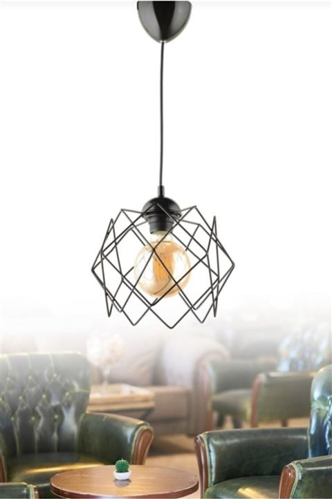 AYDINHOMELİGHT Prizma Tekli Siyah Sarkıt Avize