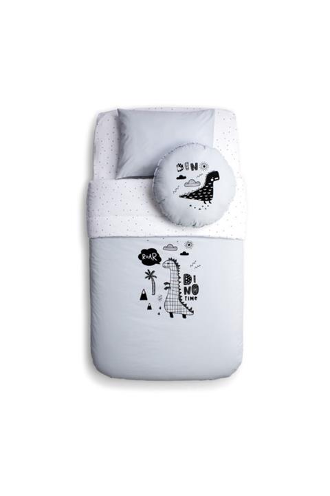 Funna Baby Yatak Örtü Seti - Dino - Mavi - 100 X 150 Cm