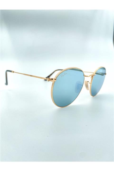 RayBan Unisex Altın Renk Aynalı Yuvarlak Güneş Gözlüğü Rb3447
