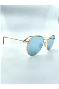 RayBan Unisex Altın Renk Aynalı Yuvarlak Güneş Gözlüğü Rb3447