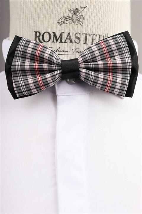 ROMASTER Siyah Renk Ekoseli Erkek Papyon