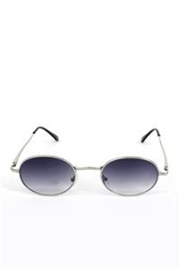 Mathilda Aksesuar Unisex Silver Metal Çerçeveli Lacivert Elips Güneş Gözlüğü