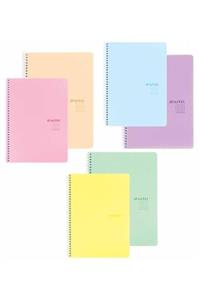 KESKİN COLOR 100 Yaprak A4 Pastel Note Spiralli Plastik Kapak Çizgili Defter