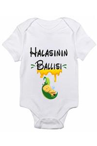 Limon Bebek Beyaz Halasının Ballısı Baskılı Body Zıbın