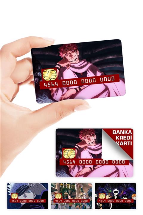 ZipZap Jujutsu Kaisen Kredi Kartı Kaplama Sticker 4 Adet