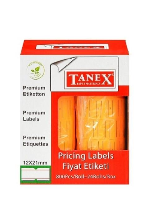 Tanex Florasan Turuncu Fiyat Etiketi 21 X 12 mm 800 Adet X 24 Rulo