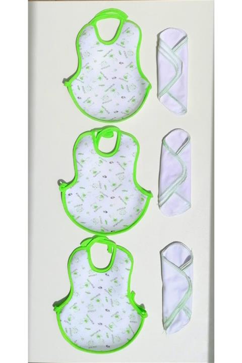 LittlePoffy Mavi Mama Önlüğü Ağız Mendili 3'lü Set