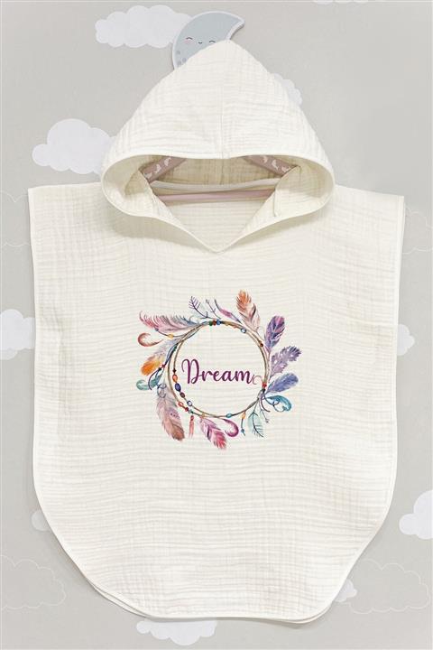 BabyLimon Dream 4 Kat Müslin Kapüşonlu Panço - For Baby Serisi