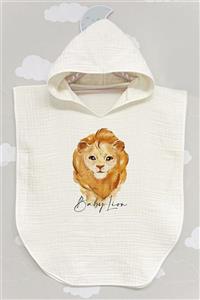 BabyLimon Baby Lion 4 Kat Müslin Kapüşonlu Panço - For Baby Serisi