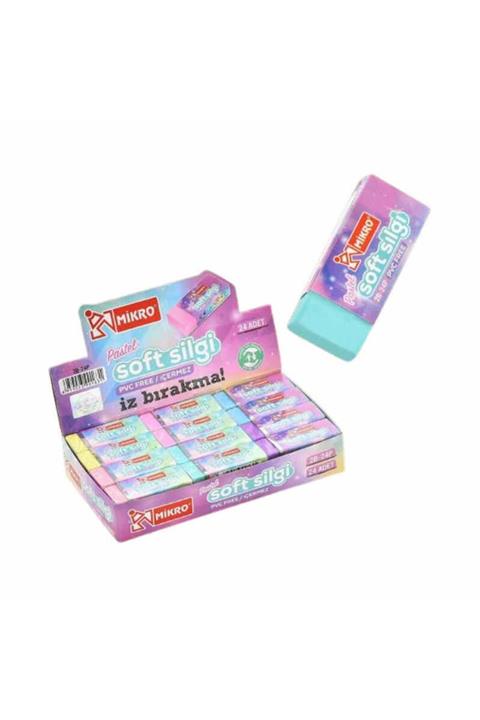 Mikro 2b-24p Pastel Renk Silgi 24lü