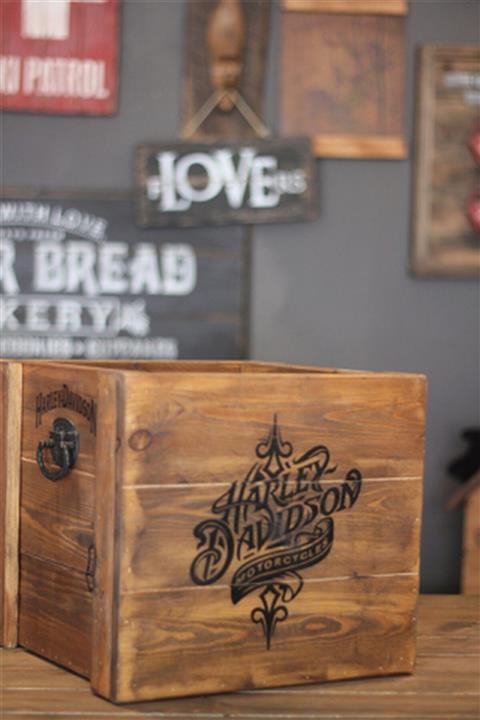 pratikolay Ahşap Dekoratif Harley Davidson Retro Kutu